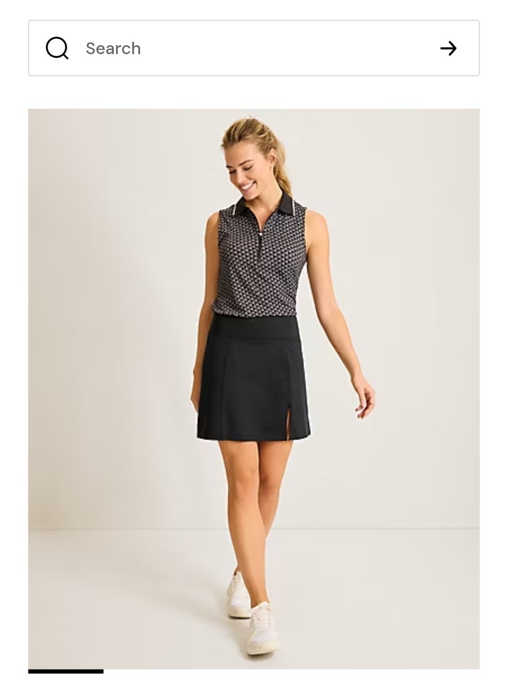 Tommy Bahama Black Mini A-Line Skort with Side Slit